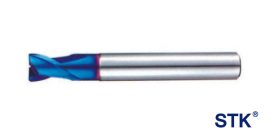 EM702 เอ็นมิลคาร์ไบด์-เคลือบสีฟ้า (2 Flutes-คมกัดR-คอยาว-คมกัดสั้น)  Helix 30°